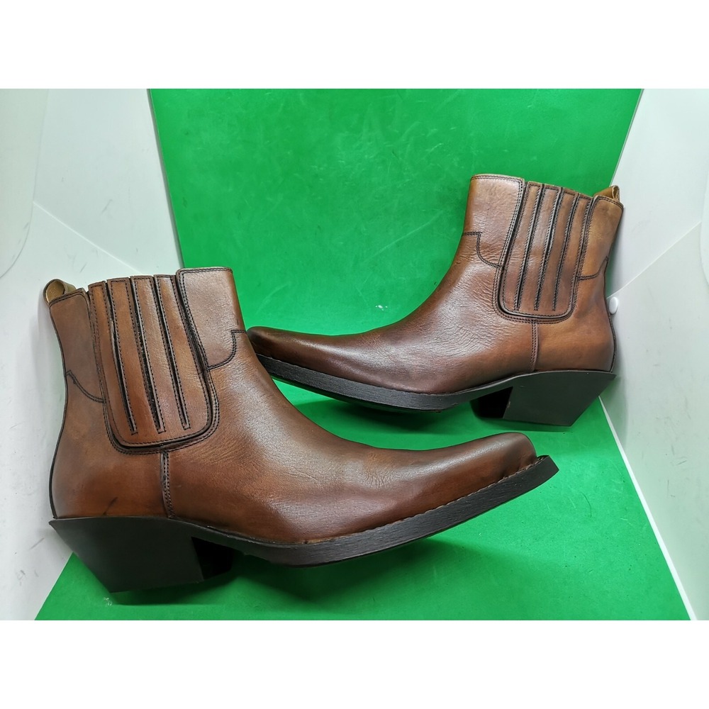Type Z Vero Cuoio Chukka Brown Leather Boots Rockabilly Mens Size 10 / 43